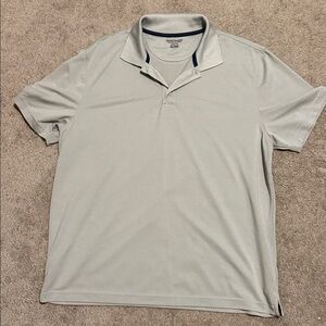 BOGO Amazon Essentials Gray Polo Shirt with Navy Accents